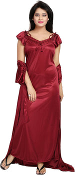 Load image into Gallery viewer, Noty Women Satin Solid Nightwear Set (Pack of 2)
