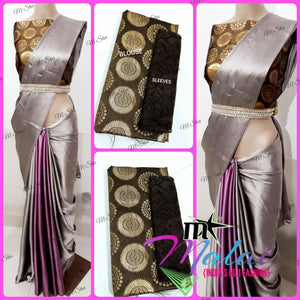 MALAI SATIN SILK DESIGNER SAREE WITH IMPORTED DESIGNER BLOUSE